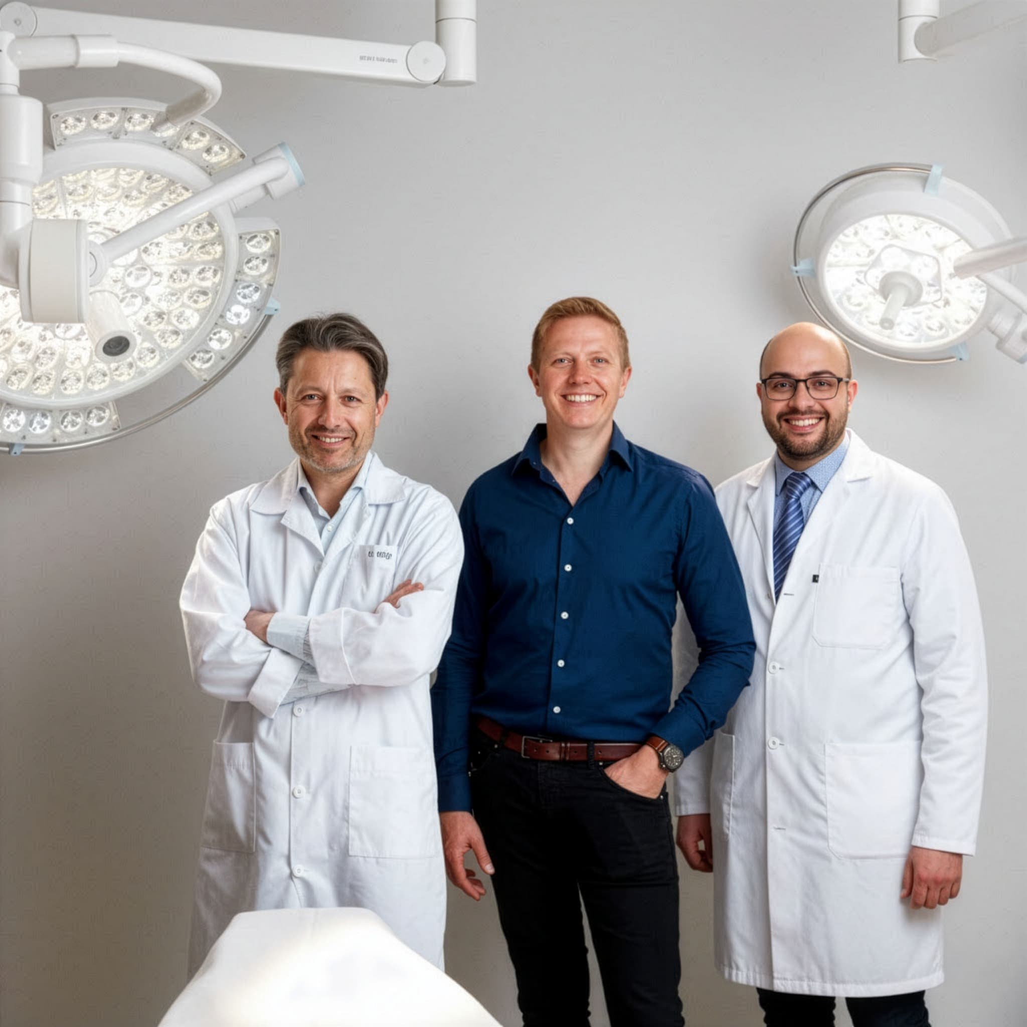 Tre av legene på Clinic Vest i et behandlingsrom